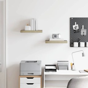 vidaXL Ράφια Τοίχου 2 τεμ. Χρώμα Δρυός 40x23,5x3,8 εκ. MDF
