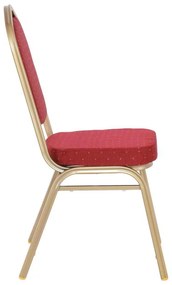 Καρέκλα Μεταλλική HILTON Light Gold/Ύφασμα Κόκκινο 44x55x93cm