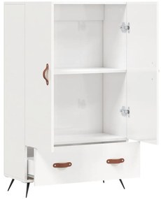 vidaXL Ντουλάπα Γυαλ. Λευκό 69,5 x 31 x 115 εκ. από Επεξεργασμένο Ξύλο