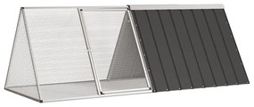vidaXL Κλουβί Κουνελιών Ανθρακί 201,5x80,5x71 εκ Γαλβανισμένος Χάλυβας