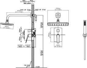 Karag  Lea S05022 Gun Metal - Εντοιχιζόμενο σύστημα ντους 2 εξόδων