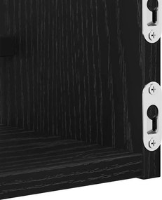 vidaXL Ράφι Τοίχου Επιτοίχιο 2 pcs Μαύρη Οξυά 80 x 16 x 14 cm