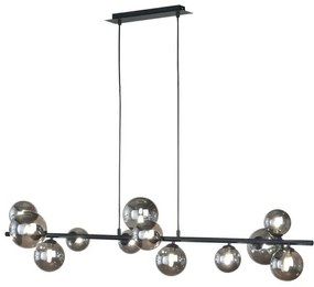 Κρεμαστό Φωτιστικό Οροφής Bala Μαύρο με Φιμέ Γυαλί 60982 Fischer Honsel-60982-Μαύρο 60982