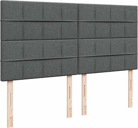 vidaXL Κρεβάτι Boxspring με Στρώμα Σκούρο Γκρι 200x200 εκ. Υφασμάτινο