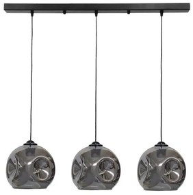 Κρεμαστό Φωτιστικό Οροφής 3xE27 Γυαλί Pop Heronia Lighting-02-0395-Φιμέ/Smoke 02-0395