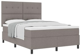 vidaXL Κρεβάτι Box Spring με Στρώμα Καφέ 140x190 εκ. Ύφασμα