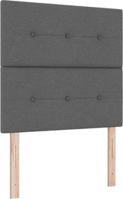 vidaXL Κεφαλάρι με κεφαλάρι Σκούρο Γκρι 90 cm Τεχνητό Δέρμα