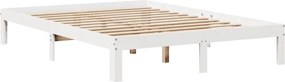 vidaXL Κρεβάτι Βιβλιοθήκη Χωρίς Στρώμα 140x200 εκ Μασίφ Ξύλο Πεύκο