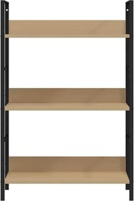 vidaXL Ραφιέρα 3 Επιπέδων Δρυς 60x27,6x90,5 εκ. Επεξεργασμένο Ξύλο
