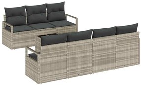 vidaXL Σετ Καναπέ Κήπου 8 pcs Ανοιχτό γκρι 55 x 55 x 37 εκ