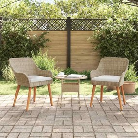 vidaXL Καρέκλα Κήπου 2 pcs Μπεζ 55 x 62.5 x 82 εκ. συνθετικό ρατάν