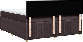 vidaXL Κρεβάτι Boxspring με Στρώμα Σκούρο Καφέ 180x200 εκ Υφασμάτινο