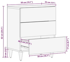 Κομοδίνο 50 x 33 x 60 εκ. από Μασίφ Ξύλο Μάνγκο 4018673