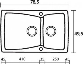 Sanitec Classic 320 (79×50) - Γρανιτένιος νεροχύτης - Granite GREEN