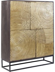 Ντουλάπι Circulo Μαύρο-Χρυσό 120x40x150εκ - Μαύρο