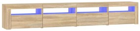 vidaXL Έπιπλο Τηλεόρασης με LED Sonoma Δρυς 240 x 35 x 40 εκ.