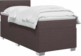 vidaXL Κρεβάτι box spring με στρώμα Σκούρο Καφέ 80 x 200 cm Ύφασμα