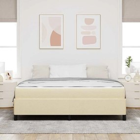 vidaXL Κρεβάτι με ελατήρια Κρεμ 180 x 200 cm ύφασμα