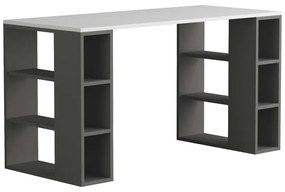 Γραφείο Colmar pakoworld σε λευκή-ανθρακί απόχρωση 140x60x75εκ