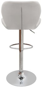 Σκαμπό μπαρ Dolores Megapap με ρυθμιζόμενο ύψος PU λευκό - βάση χρωμίου 45,5x38x89/109εκ.