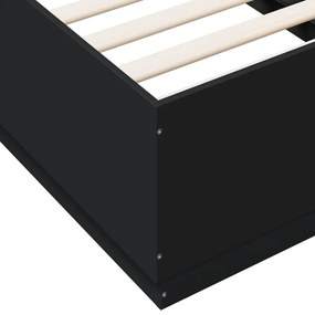vidaXL Πλαίσιο Κρεβατιού Μαύρο 75 x 190 εκ. από Επεξεργασμένο Ξύλο