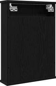 vidaXL Ντουλάπι Καθρέφτη Μπάνιου Μαύρο Δρυς 42 x 12 x 60 εκ. από Τεχνητό Ξύλο