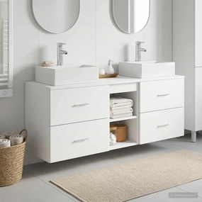 vidaXL Σετ Ντουλαπιών Μπάνιου 3 τμχ. Λευκό 129 x 41 x 79,5 cm