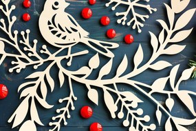 Σετ των 3 Intra απο ξύλο plywood 3mm-4mm πάχος Χριστουγεννιάτικο Δίασταση 4x4 cm INTRAFABR-102814946