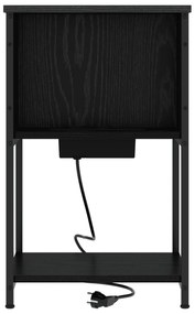vidaXL Κομοδίνο 2 pcs Μαύρη δρυς 38 x 31 x 61 εκ Επεξεργασμένο ξύλο