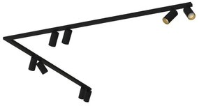 Σποτ Φωτιστικό Ράγας 8xGU10 10W IP20 Mono Corner 2x150 Nowodvorski-7700-Μαύρο-Χρυσό 7700