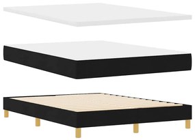 vidaXL Κρεβάτι με Ελατήρια και Στρώμα Κρεμ 90x200 εκ Υφασμα Μαύρο