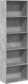 vidaXL Βιβλιοθήκη Γκρι Σκυροδέματος 60x30x189 εκ. Επεξεργ. Ξύλο
