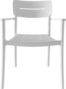 Πολυθρόνα Pilma pakoworld λευκό PP 57x54x82εκ