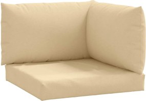 vidaXL Μαξιλάρια Παλέτας 3 τεμ. Μπεζ Μελανζέ Υφασμάτινα