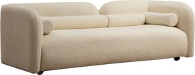Καναπές 3θέσιος Tranquil I pakoworld ύφασμα μπουκλέ κρεμ 228x90x74εκ
