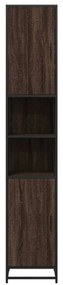 vidaXL Ντουλάπι μπάνιου καφέ δρυς 35x37,5x188,5 cm Κατασκευασμένο ξύλο