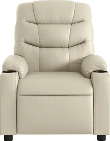 vidaXL Πολυθρόνα Ανακλινόμενη Κρεμ από Συνθετικό Δέρμα