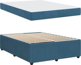 vidaXL Σκελετός Κρεβατιού με στρώμα Μπλε 160 x 200 cm ύφασμα