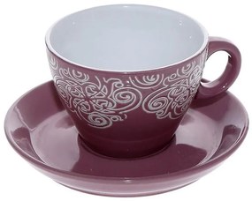 Φλυτζάνι Καφέ 330ml + Πιατάκι Espiel Vienna Bordeaux HUN118K6