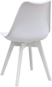 Σετ τραπεζαρία 5τμχ Darlen - Viva Megapap χρώμα λευκό 125x72x74εκ.