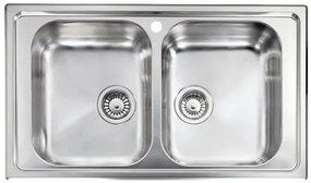 Kitchen Sink Stainless Steel Sanitec Cometa Inset 86x50 cm Σατινέ