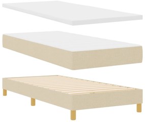 vidaXL Κρεβάτι με Στρώμα - Κρεμ - 80x200 εκ. - Υφασμάτινο