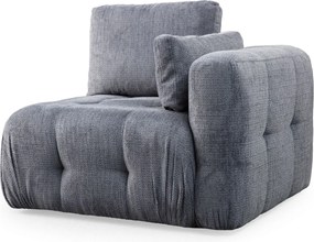 Corner Sofa Amaris 2 Seater With Pouffe - Grey Grey