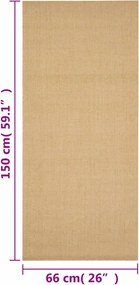 vidaXL Χαλί 66 x 150 εκ. από Φυσικό Σιζάλ