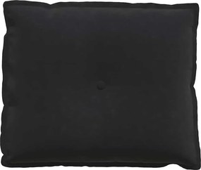 vidaXL Μαξιλάρι Πλάτης Μαύρο 60 x 50 cm Υφασμάτινο Κορντουρά
