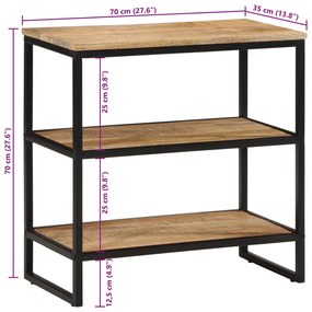 Τραπέζι Κονσόλα 70x35x70 εκ. από Μασίφ Ακατέργαστο Ξύλο Μάνγκο - Καφέ