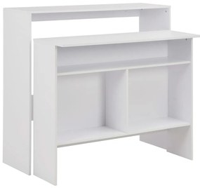 vidaXL Τραπέζι Μπαρ με 2 Επιφάνειες Λευκό 130 x 40 x 120 εκ.