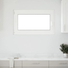 vidaXL Παράθυρο Υπογείου "RISOR" 100x70 εκ. Ανακλινόμενο & Περιστρεφόμενο DIN Αριστερά Λευκό