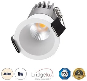 Χωνευτό Σποτ Downlight LED TrimLess 5W Λευκό-Φυσικό 4500K MICRO-S 60236 Globostar-60236-Λευκό 60236
