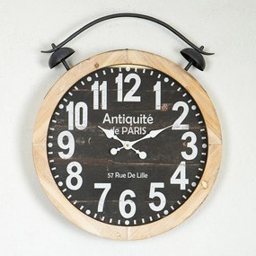 Ρολόι Τοίχου 753-13037 50x6x60 Black-Natural Estheti Home Mdf, Metal